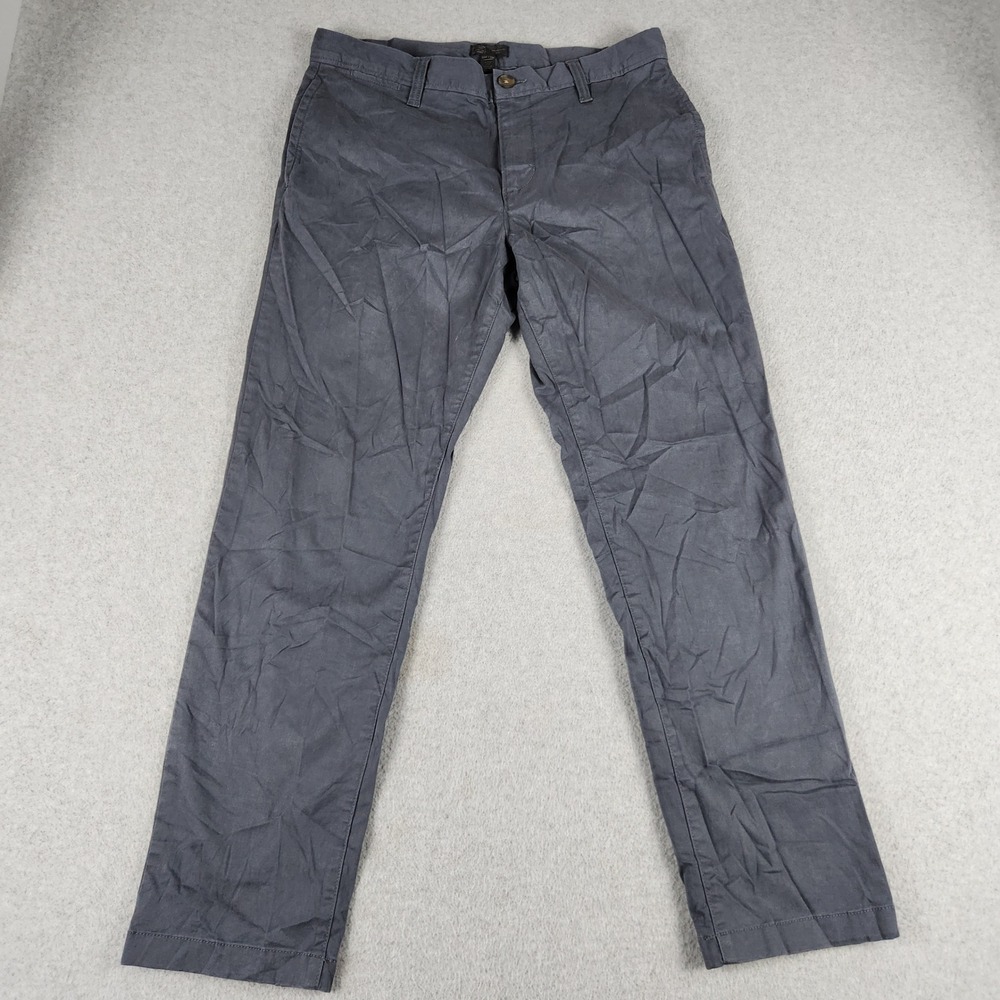 14th & Union Chino Pants Mens 33x30 Gray Cotton Slim Fit Stretch Flat Front